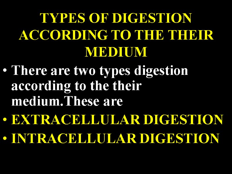 TYPES OF DIGESTION           